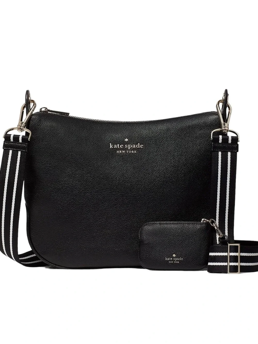 Kate Spade New York Rosie Black Pebbled Leather Zip Crossbody